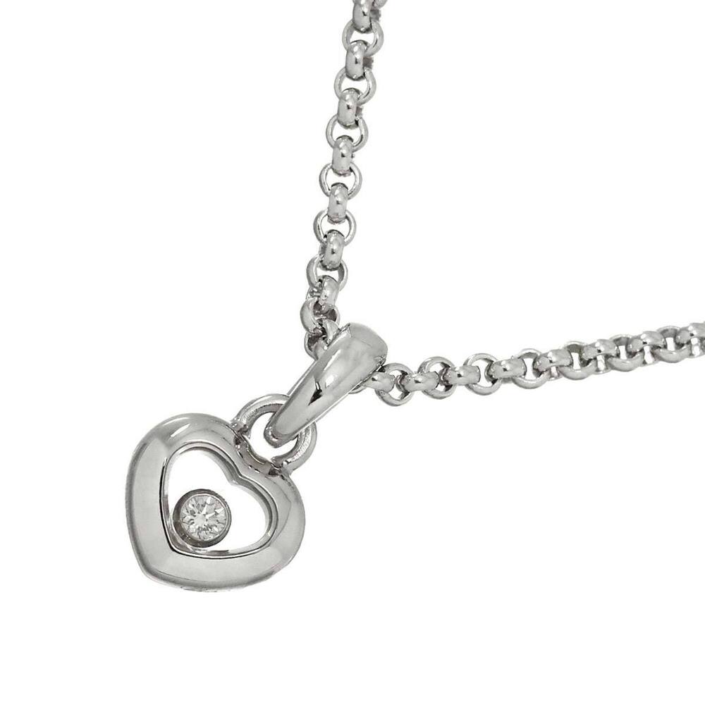 CHOPARD 18k Silver Diamond Heart Necklace